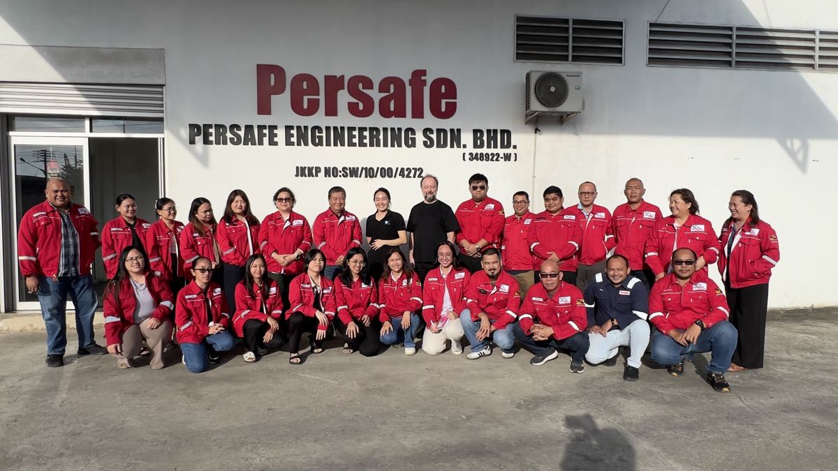Persafe Engineering staff who completed the applied AI programme, in front of the Persafe Engineering Sdn. Bhd. office